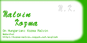 malvin kozma business card